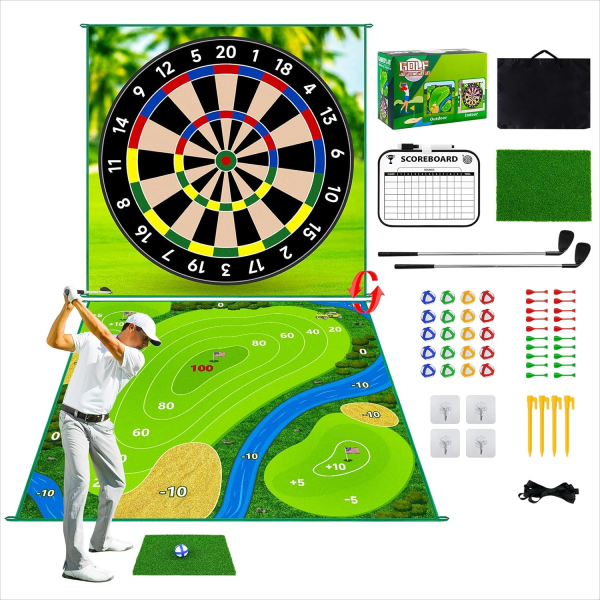 Double Sided Golf Chipping Game Golf Hitting Mats Golf Practice Mat